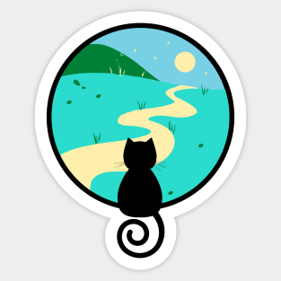 The path of the Cat Sticker